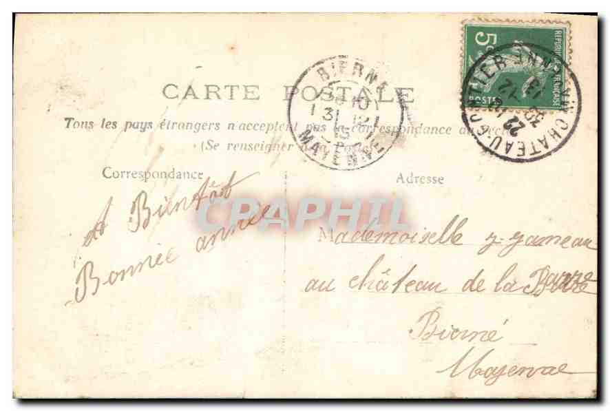 CPA Bonne Annee Femme — Verso
