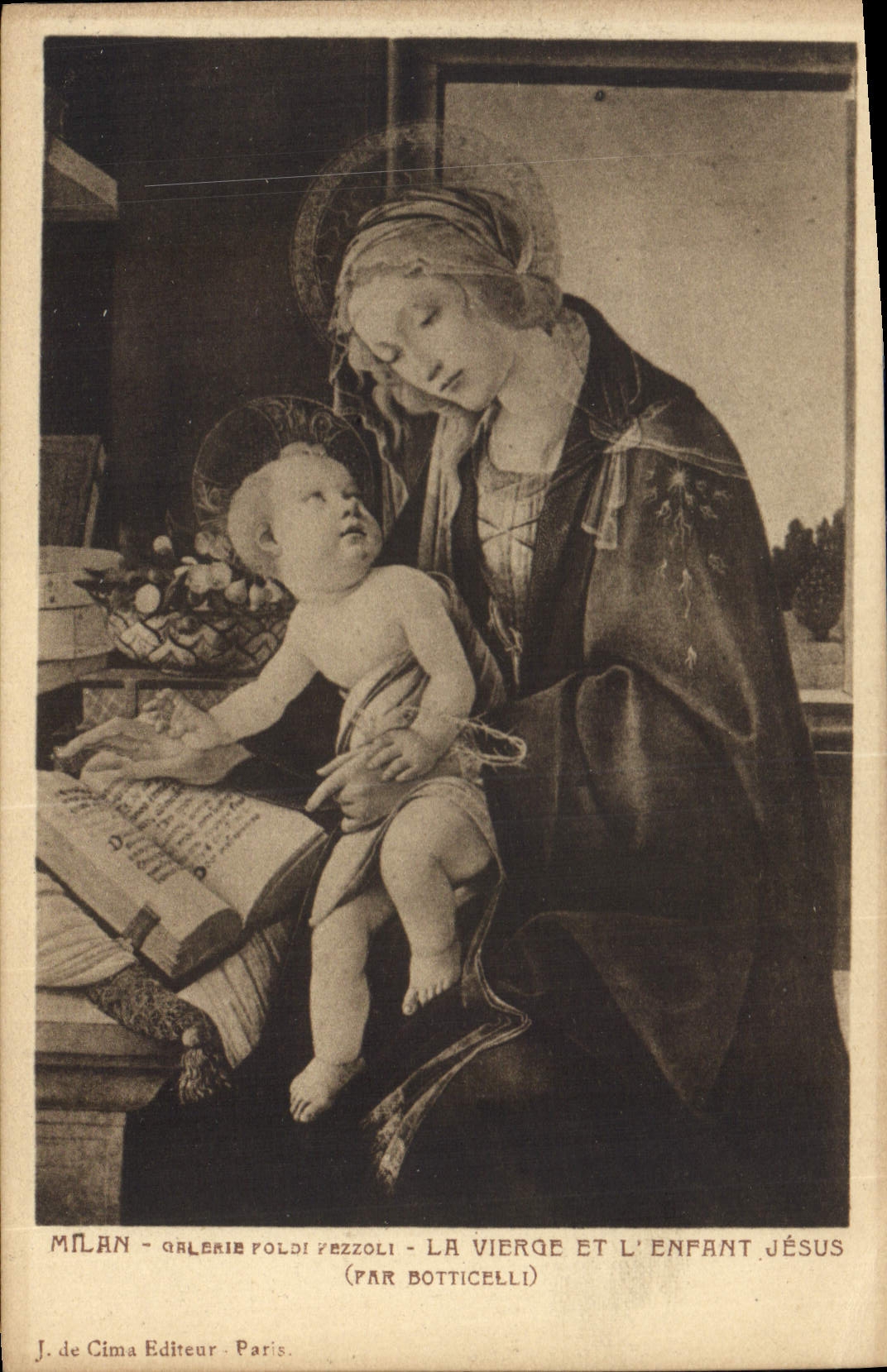 La Vierge et l'Enfant Jésus — (par Botticelli) — J. de Cima Éditeur, Paris