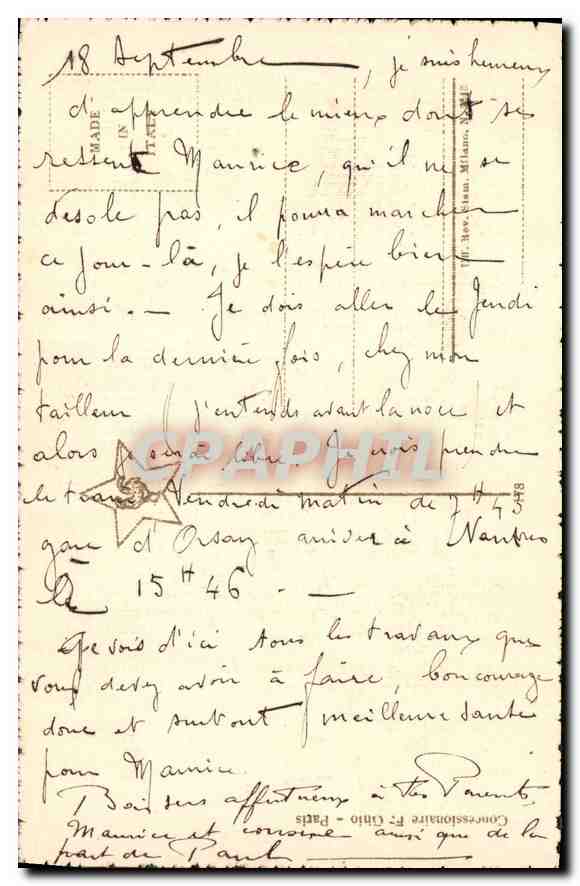 CPA Paul de Francoise  — Verso