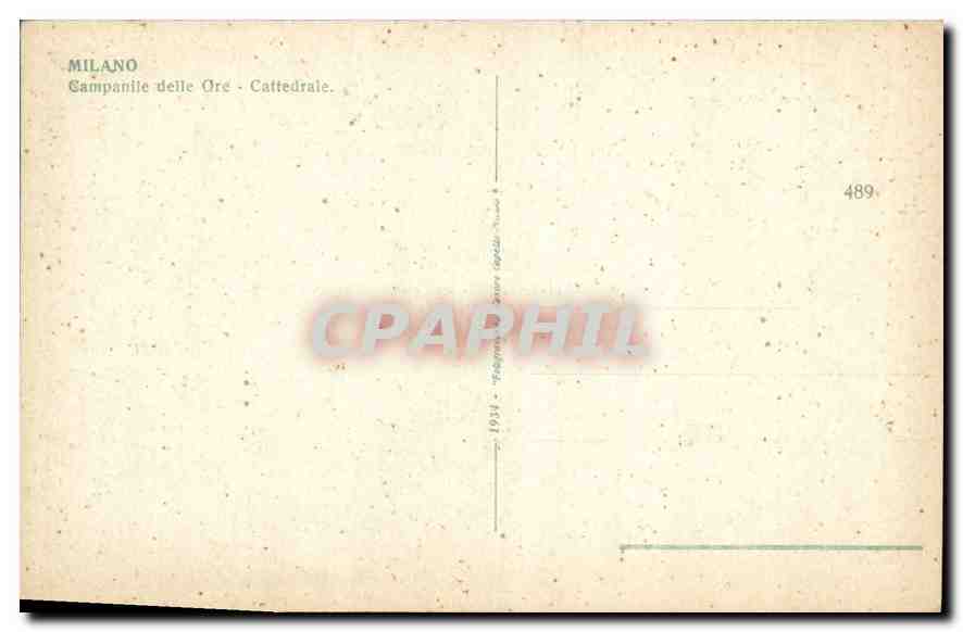 CPA Milano Campanile delle Ore Cattedrale  — Verso