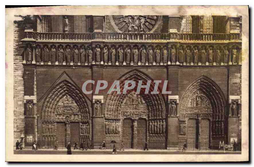 CPA Les Petits Tableaux de Paris Notre Dame le Triple Portail et la Galerie 