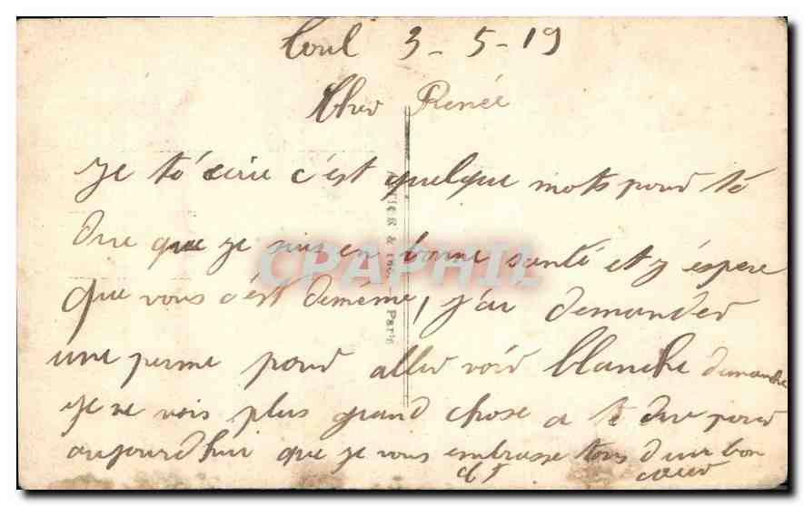 CPA Fantaisie Femme Militaria — Verso