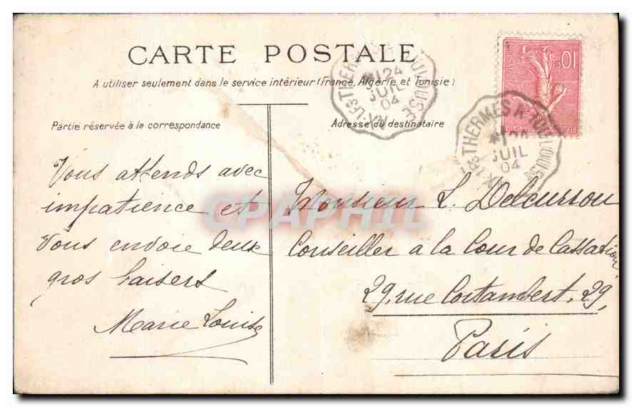 CPA Porrait de l'Artiste par elle-même — Verso