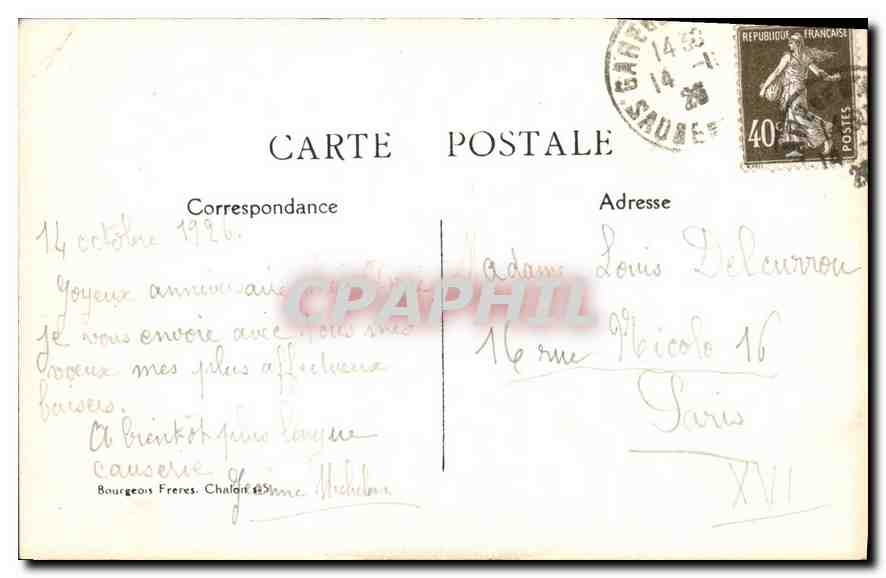 Julia de Lamartine — Portrait d'enfant avec chien — Lémonon-Ducoté Édit Macon — Rückseite