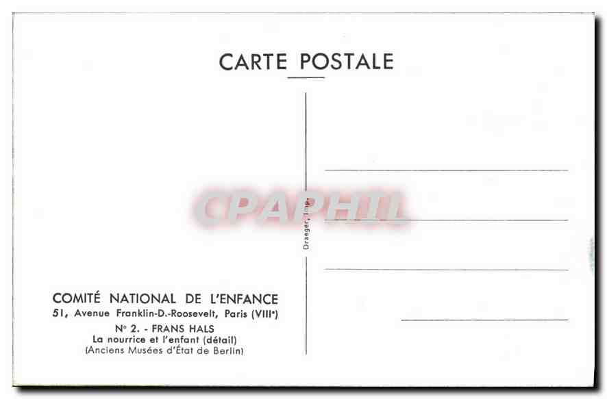La nourrice et l'enfant — détail — COMITÉ NATIONAL DE L'ENFANCE, Paris — Verso