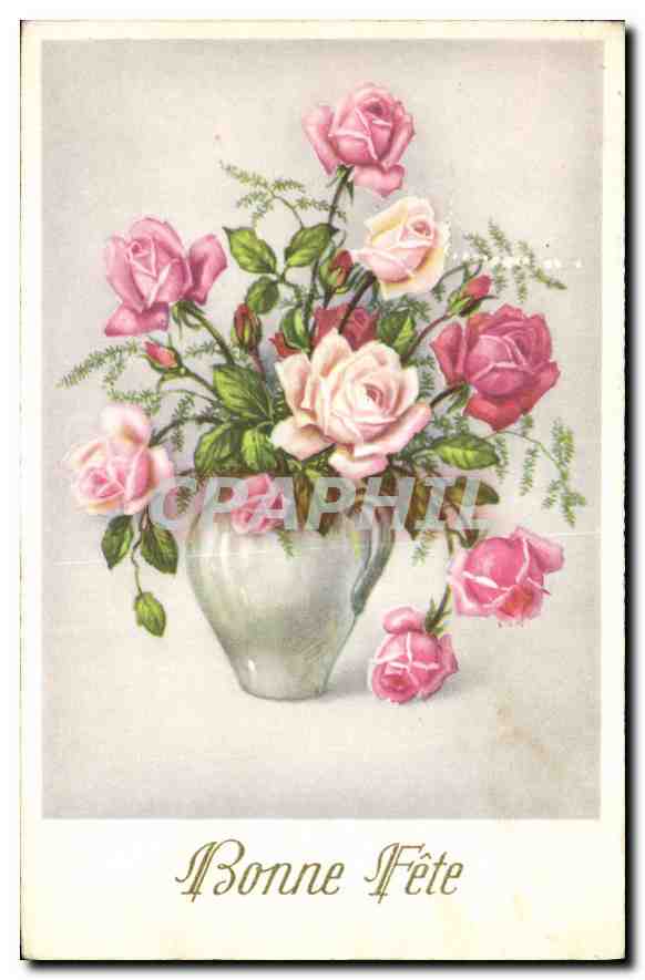 Bouquet de roses — Bonne Fête — éditeur inconnu
