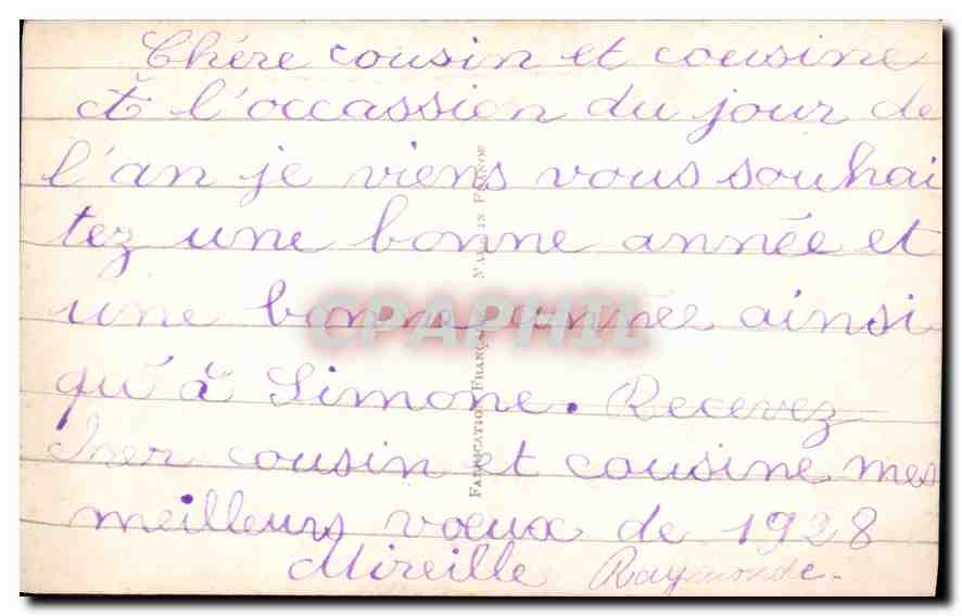 CPA Bonne Annee Flerus — Verso