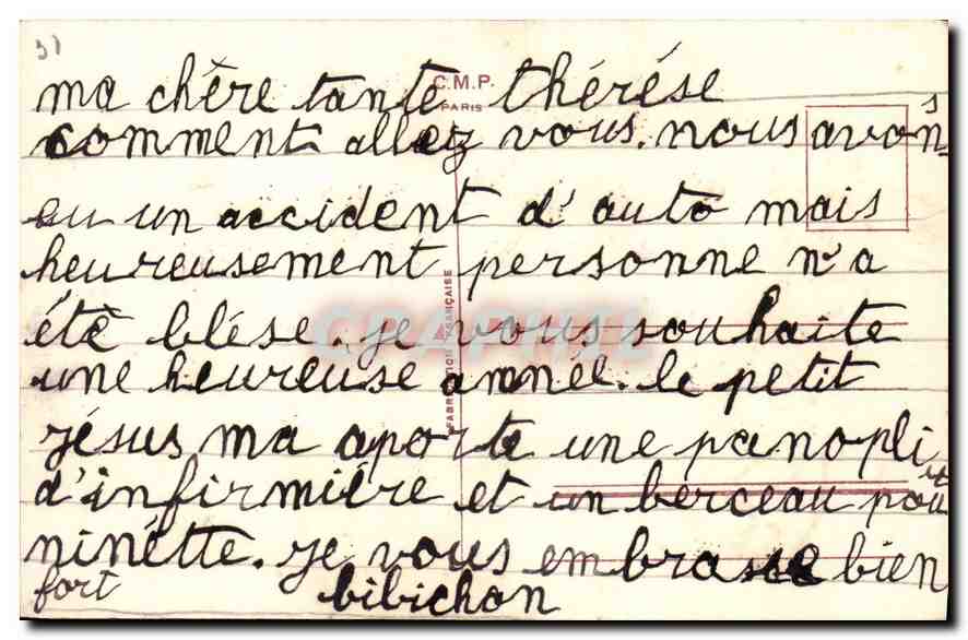 CPA Heureuse Annee  — Rückseite