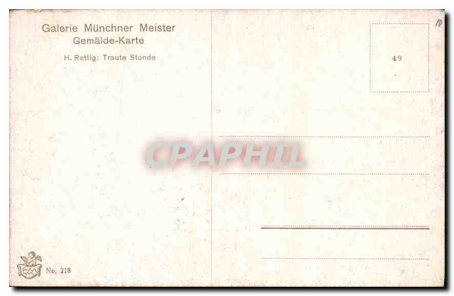 CPA Galerie Muncher Meister Gemalde Karte  — Rückseite