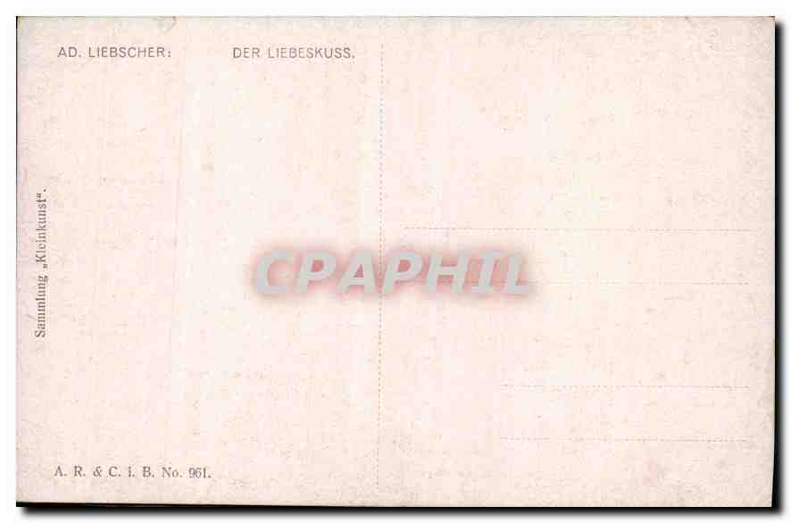 CPA Ad Liebscher Der liebeskuss — Verso