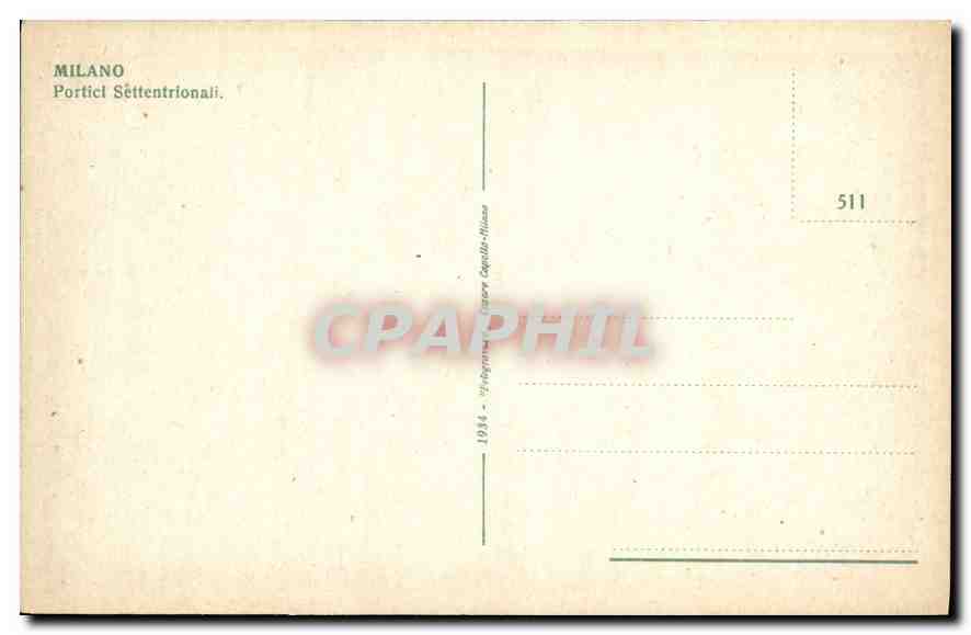 CPA Milano Portici Settentrionali  — Verso
