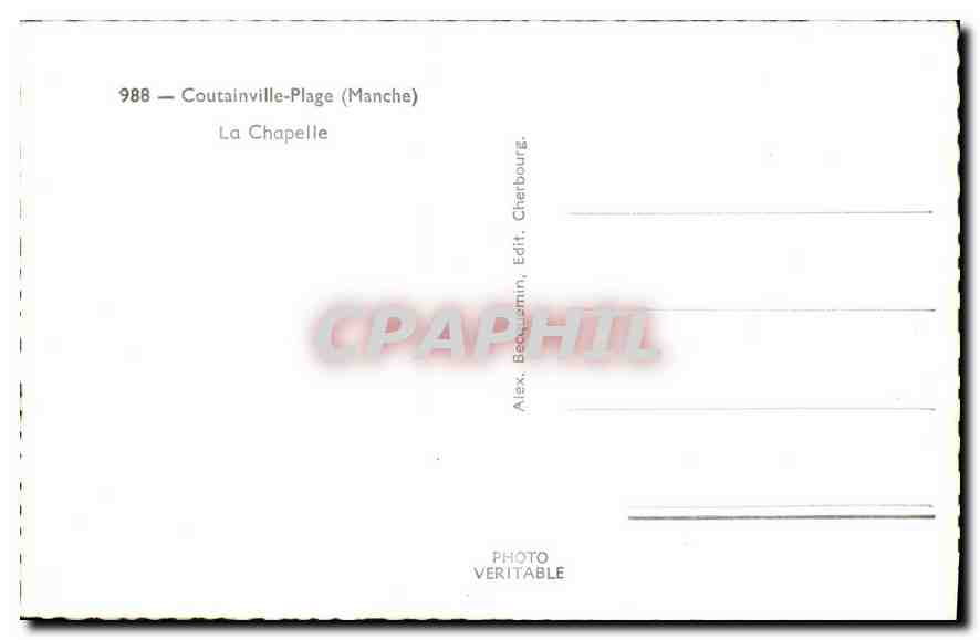CPA Coutainville Plage Manche La Chapelle  — Rückseite
