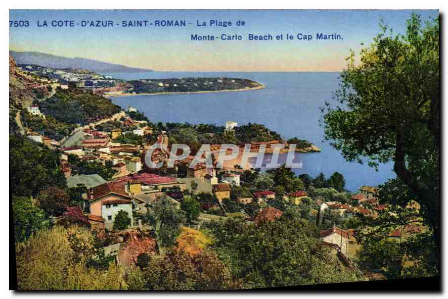 CPA La Cote d'Azur Saint Roman La Plage de Monte Carlo 