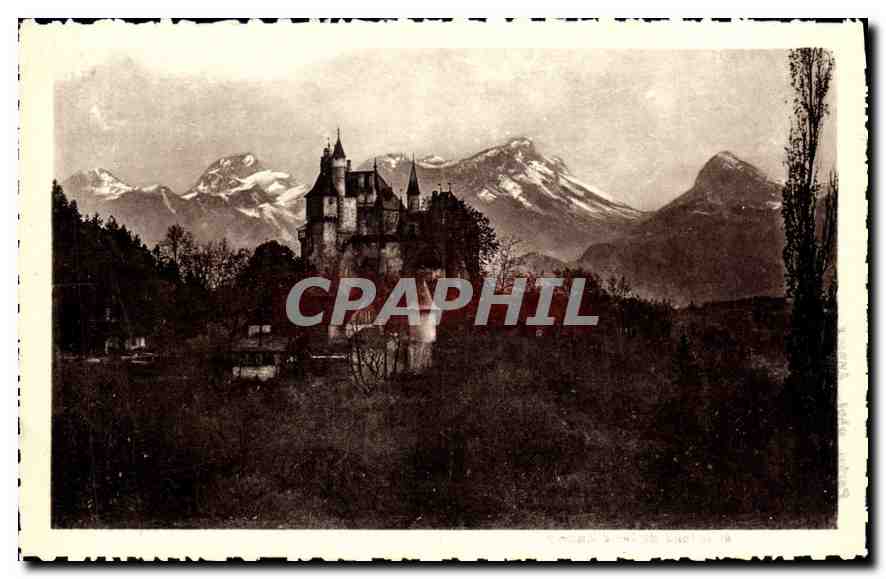 CPA Sites Pittoresques de Savoie Le Chateau de Menthon et le fond du Lac d'Annecy 