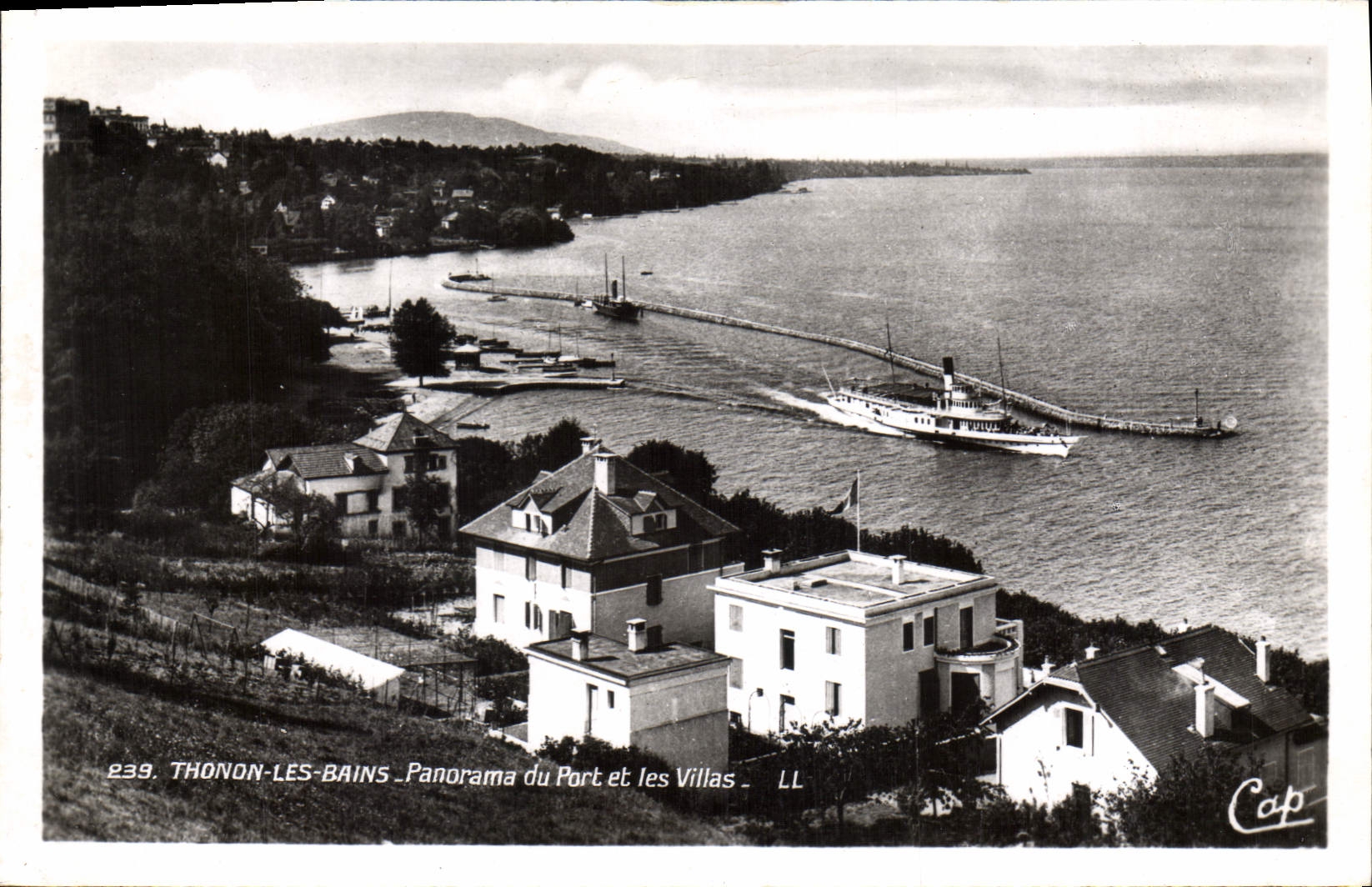 Thonon-les-Bains — Panorama du Port et les Villas — LL — n° 239