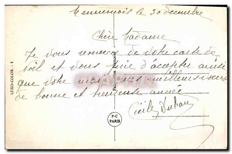 CPA Bonne Annee  — Rückseite