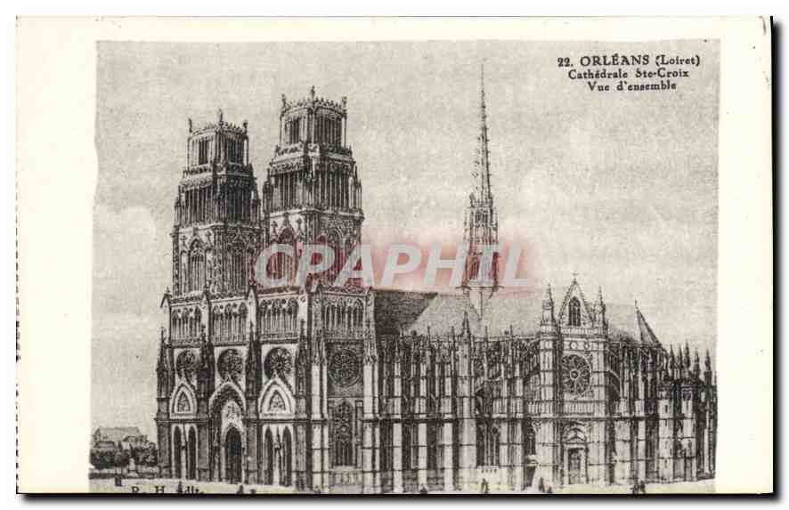CPA Orleans Loiret Cathedrale Ste Croix vue d'ensemble 