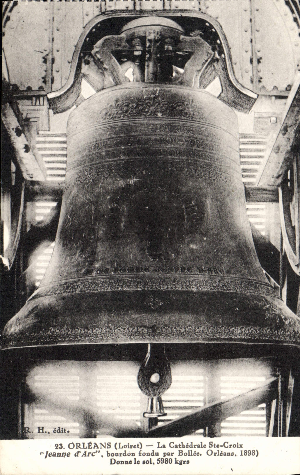 CPA Orleans Loiret la cathedrale Ste Croix Jeanne d'Arc bourdon fondu par Bollee Orleans 1898 