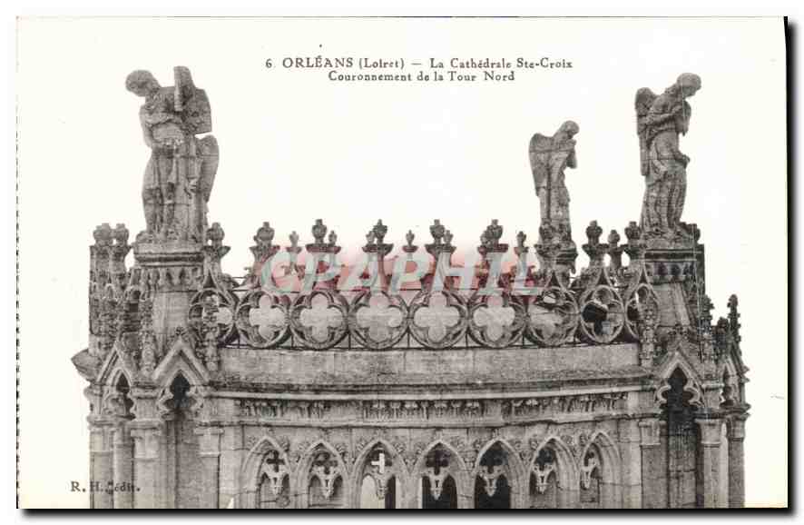 CPA Orleans Loiret la Cathedrale Ste Croix Couronnement de la Tour Nord 