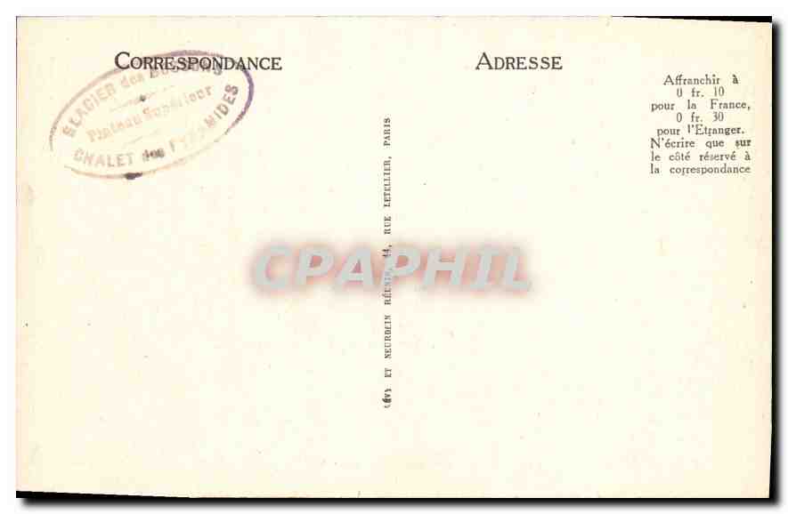 CPA Chamonix Glacier superieur des Bossons  — Verso