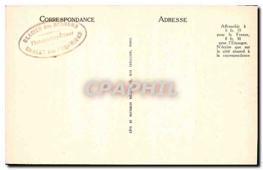 CPA Chamonix Mont Blanc Jonction et grands Mulets  — Verso