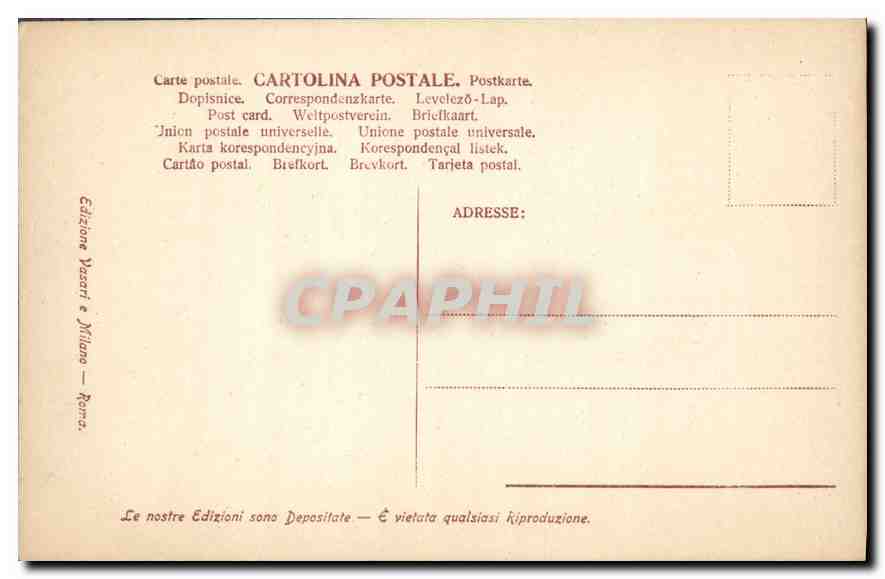 CPA Vasari et Milano Roma L'Incoronazlone  — Verso