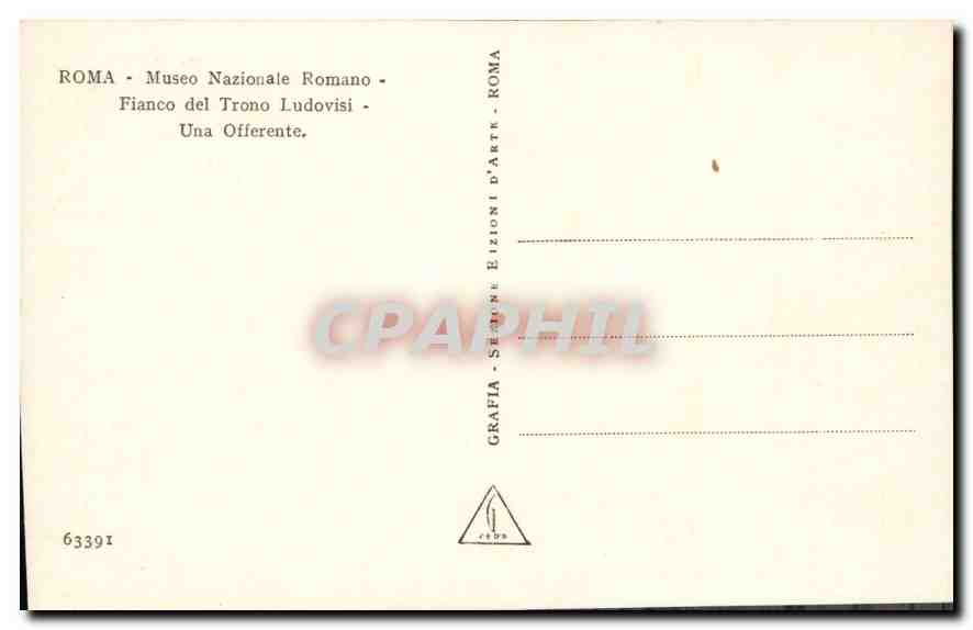 CPA Roma Museo Nazionale Romano Fianco del Trono Ludovisi una Offerente  — Rückseite