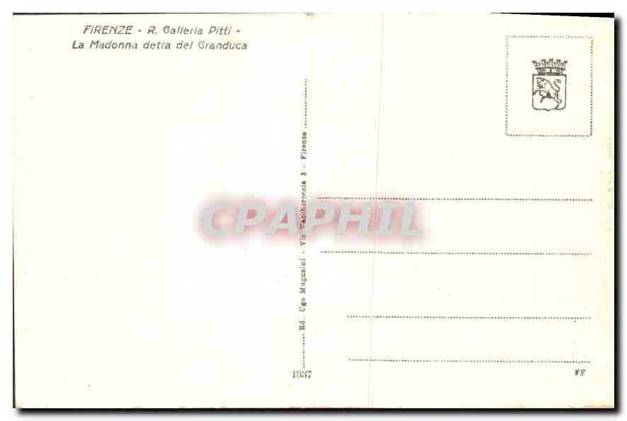 CPA Firenze R Galleria Pitto la Madonna detta del Granduca  — Rückseite