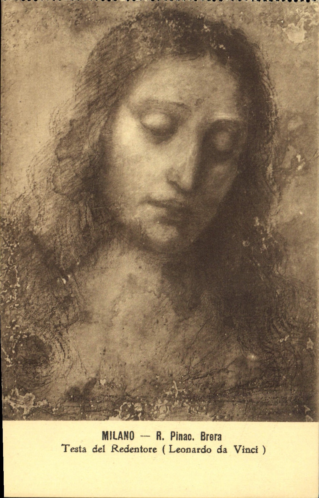CPA Milano R Pinac Brera Testa del Redentore Leonardo da Vinci 