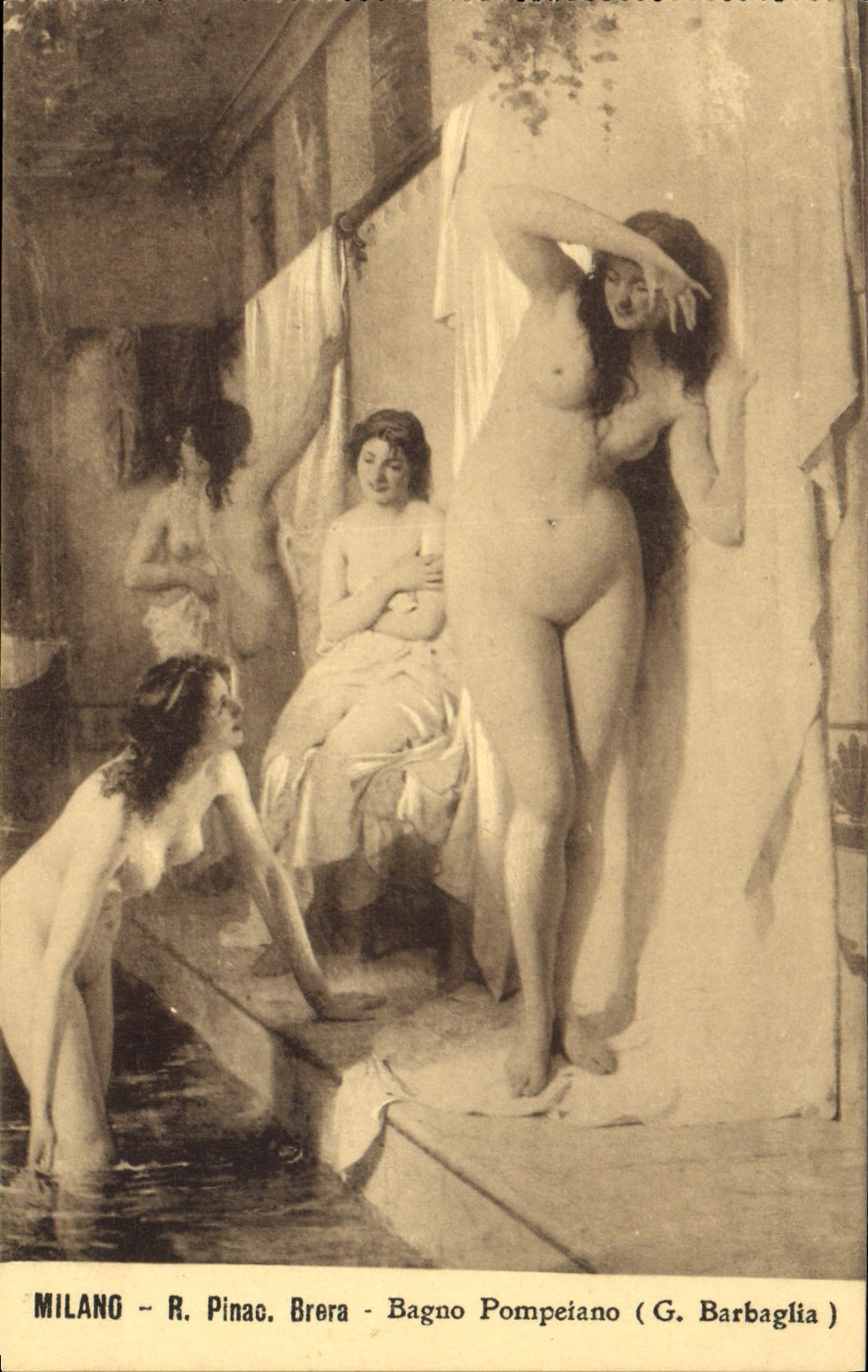 CPA Milano R Pinac Brera Bagno Pompeiano G Barbaglia 