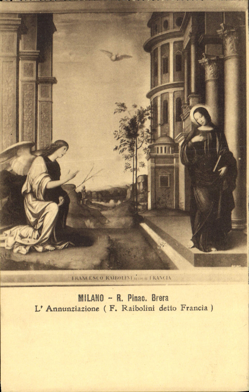 CPA Milano R Pinac Brera l'Annunziazione F Raibolini detto Francia 