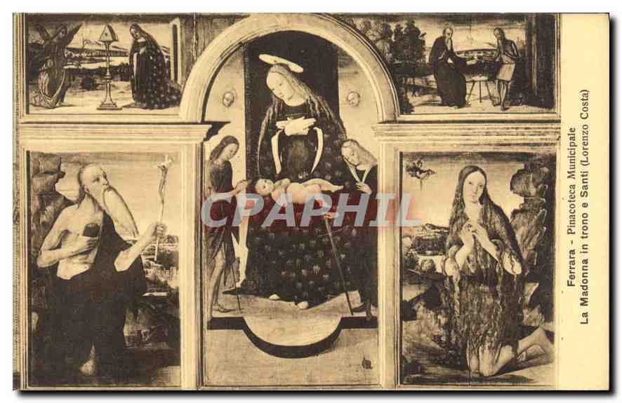 CPA Ferrara Pinacoteca Municipale la Madonna in Trono e santi Lorenzo Costa 