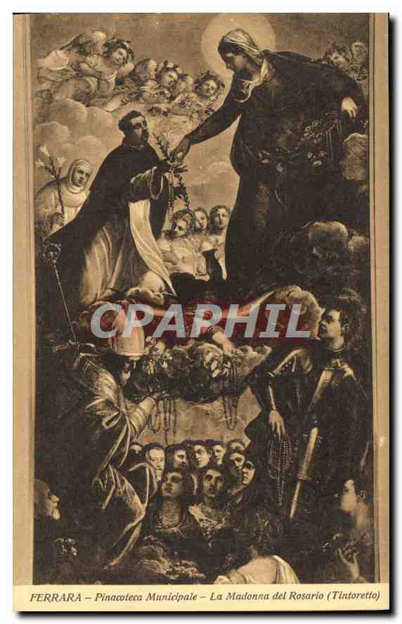 CPA Ferrara Pinacoteca Municipale la Madonna del Rosario Tintoretto 