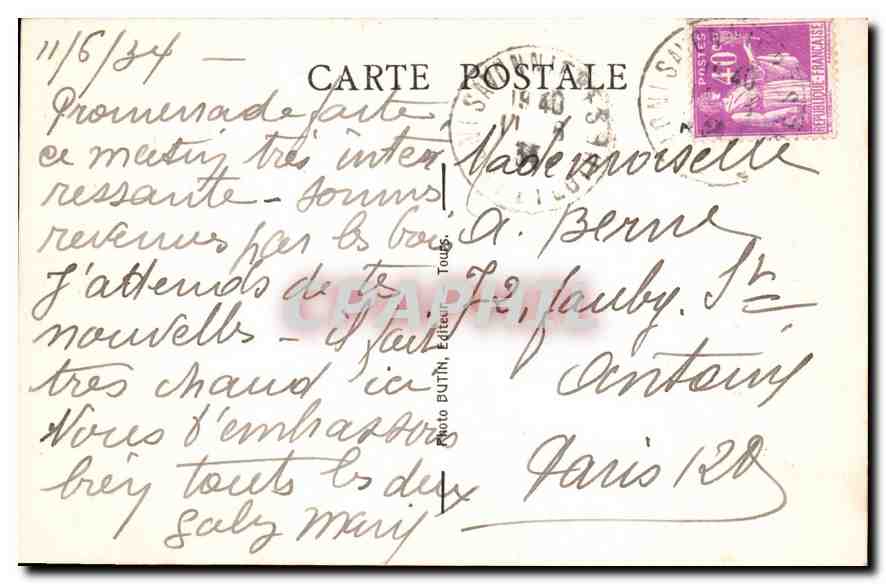 CPA Grottes de Savonnieres I et L le Calvaire et les Sources  — Rückseite
