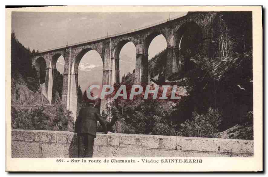 CPA Sur la Route de Chamonix Viaduc Sainte Marie 