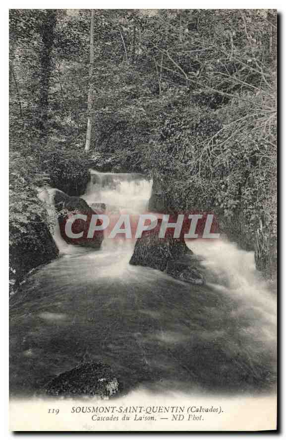 CPA Sousmonts Saint Quentin Calvados Cascade du Laison 