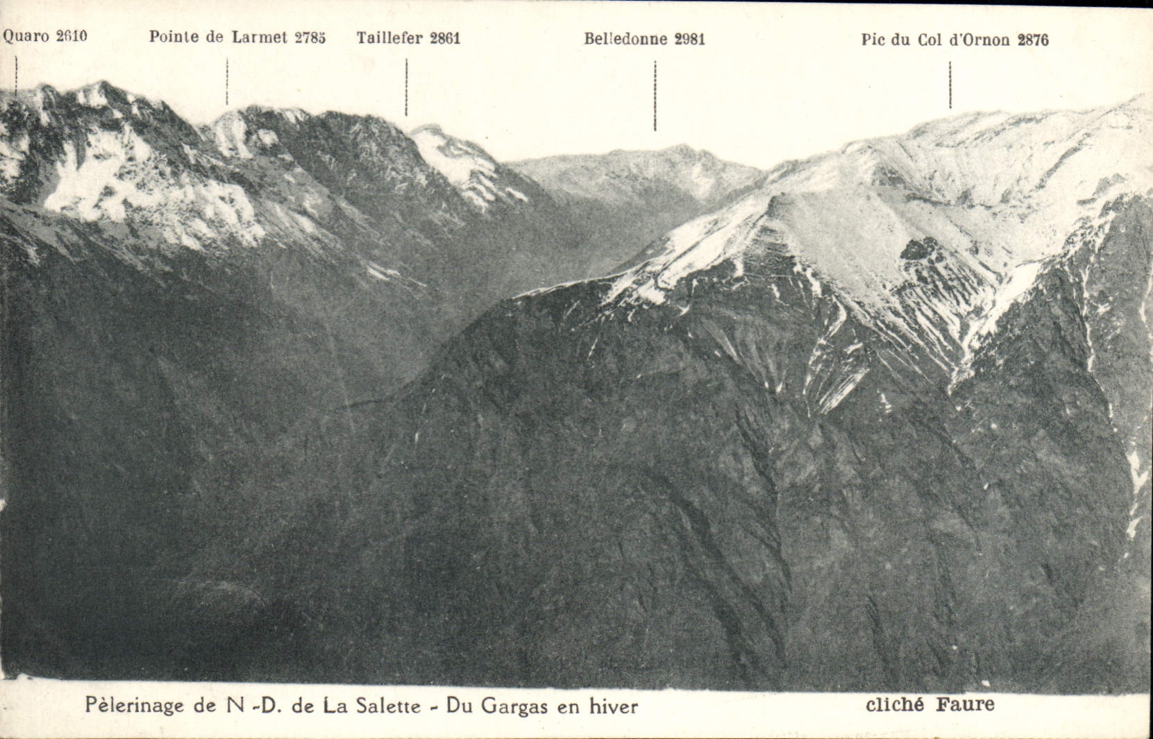 Pèlerinage de N.-D. de La Salette - Du Gargas en hiver — vue des montagnes enneigées — cliché Faure