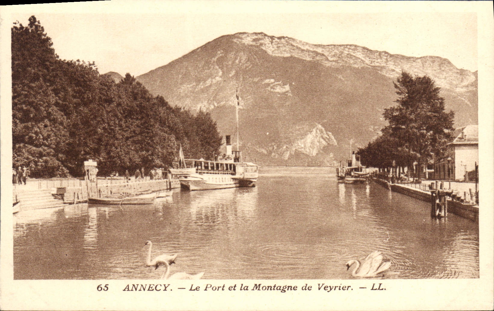 Annecy — Le Port et la Montagne de Veyrier — LL. — N° 65