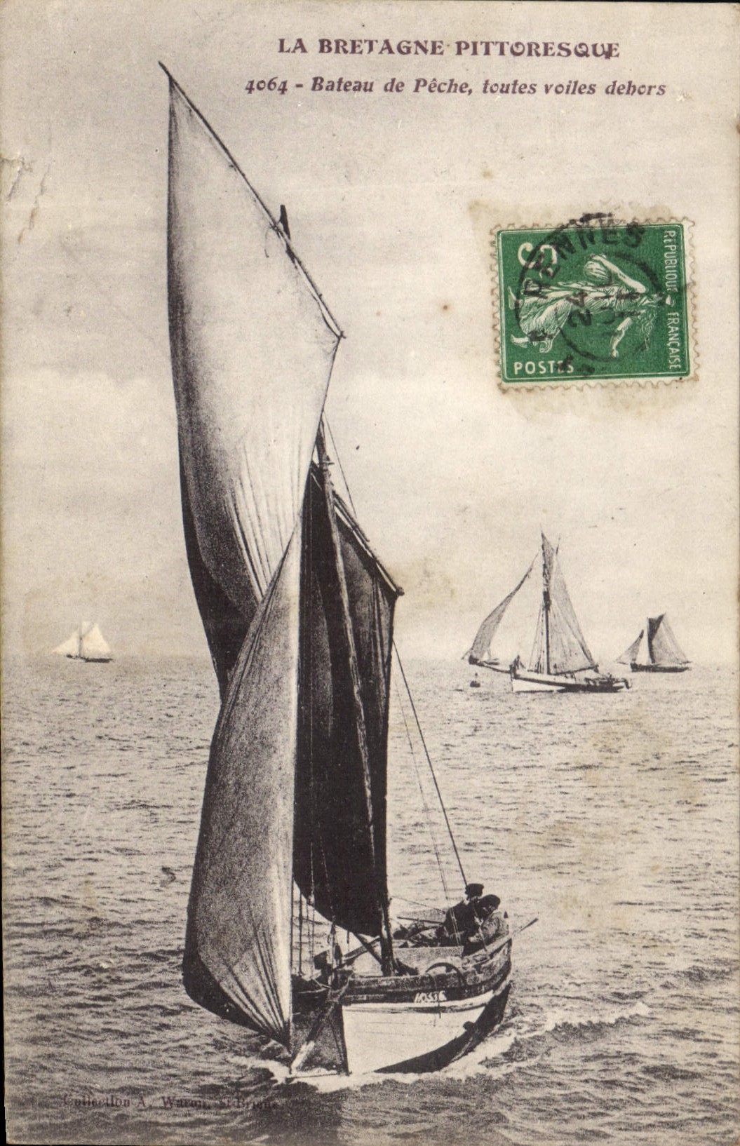CPA La Bretagne Pittoresque Bateau de Poche toutes voiles debors