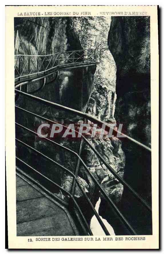 The Gorges du Fier — Exit of the Galleries onto the Sea of Rocks — L. Faurax, Publisher, Annemasse (Haute-Savoie)