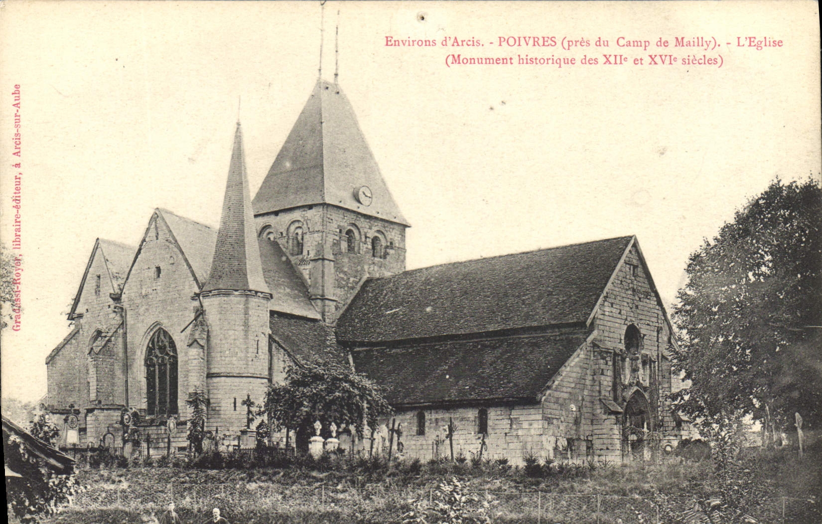 CPA Environs d'Areis Poivres pres du Camp de Mailly l'Eglise Monument hostorique 