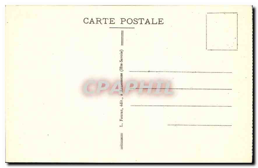 Les Gorges du Fier — Les Galeries — L. Fauraz, édit., à Annemasse (Hte-Savoie) — Verso