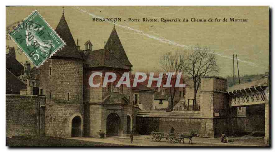 CPA Besancon Porte Rivotte Passerelle du Chemin de fer de Morteau