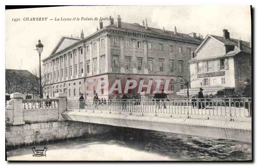 CPA Chambery La Leysse et le Palais de Justice Cafe de la terrasse