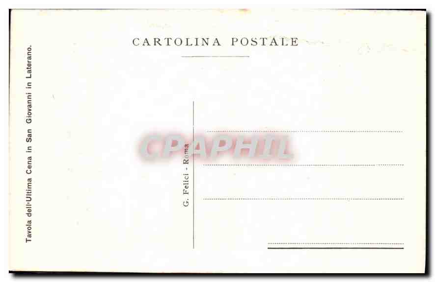 CPA Tavola dell'Ultima Cena in San Giovanni in Laterano  — Verso