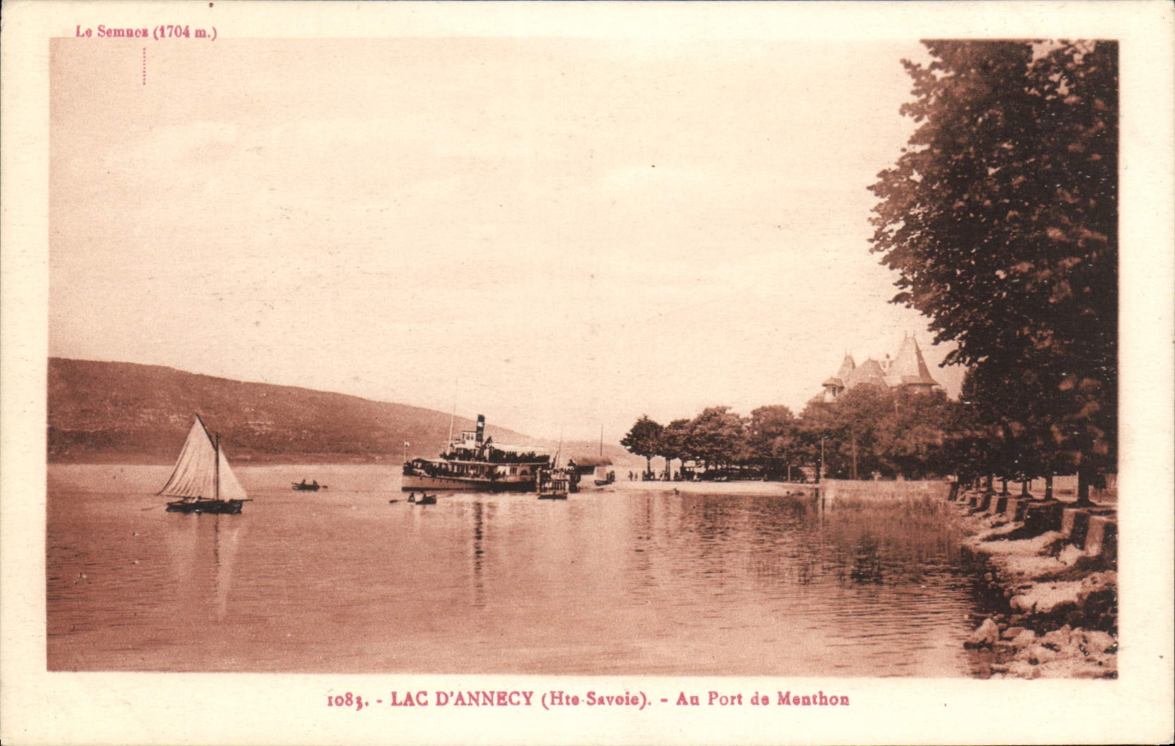 Lac d'Annecy (Hte-Savoie) — Au Port de Menthon — L. Feuraz, édit. (Hte-Savoie)