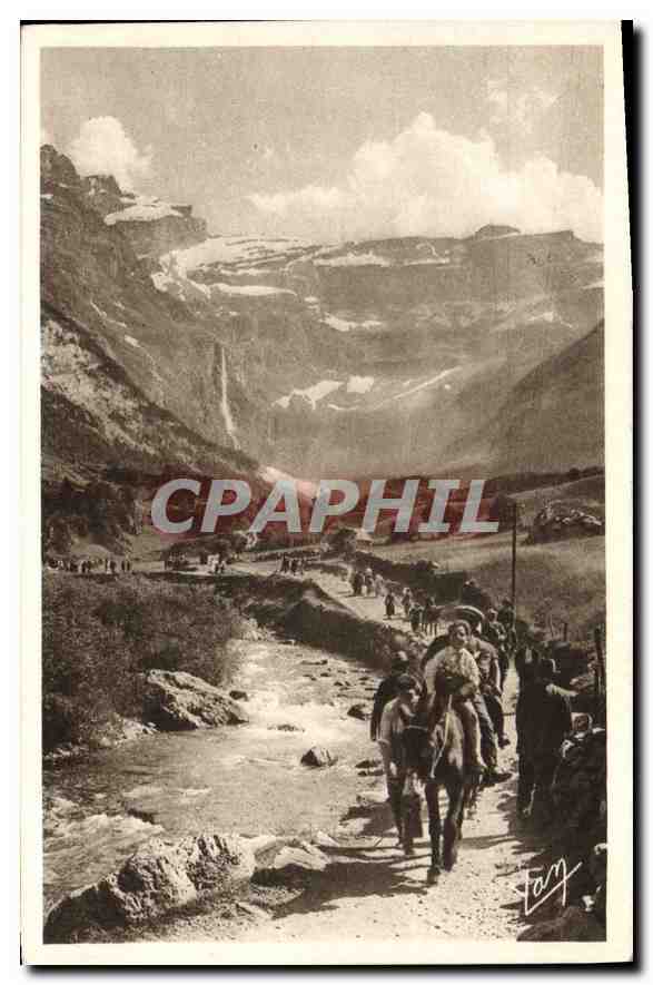 CPA Gavarnie Retour du Cirque Ane Mule