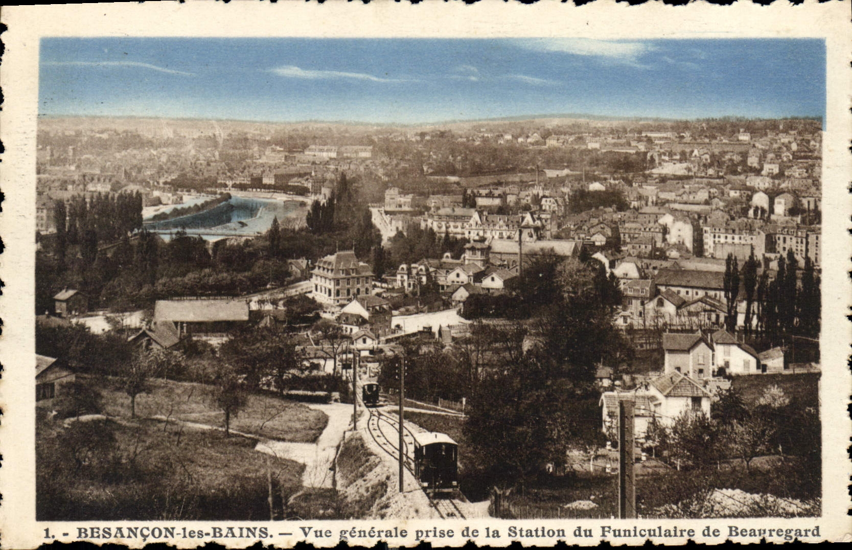 Besançon-les-Bains — Vue générale prise de la Station du Funiculaire de Beapregard — Éditeur C. Lardier