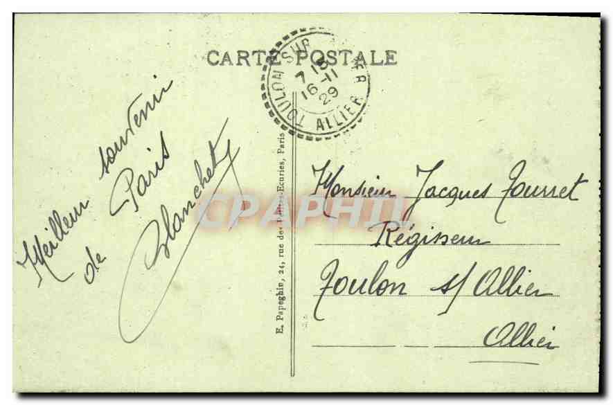 CPA Paris le Trocadero et le Pont d'Iena  — Rückseite