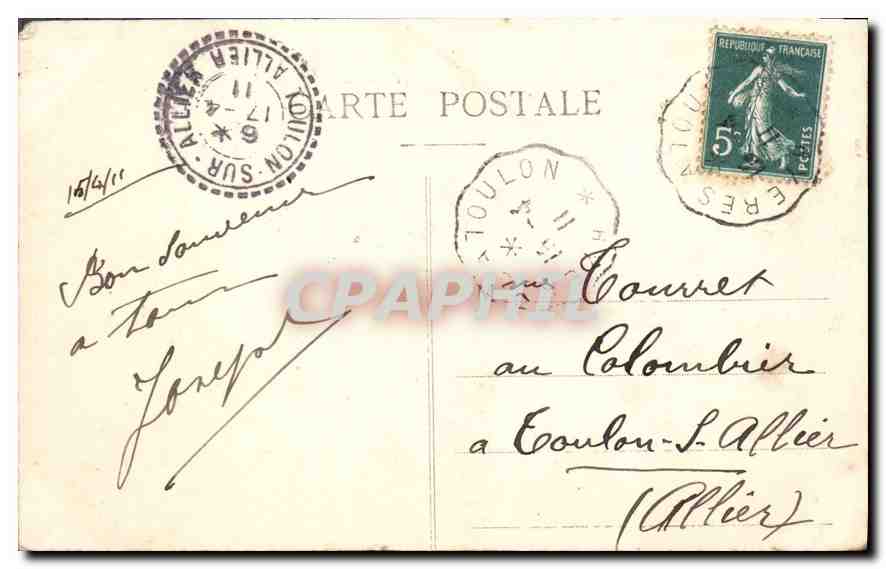 CPA La Cote d'Azur Hyeres Station hivernale San Salvadour  — Rückseite